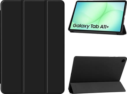 Arara Hoes Geschikt voor Samsung Galaxy Tab A11 Plus - Tri-Fold bookcase met auto/wake functie - Zwart