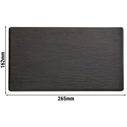 GGM Gastro (6 Stück) GN-Tablett 1/4 - SLATE - Melamin - Höhe: 12mm - Schwarz