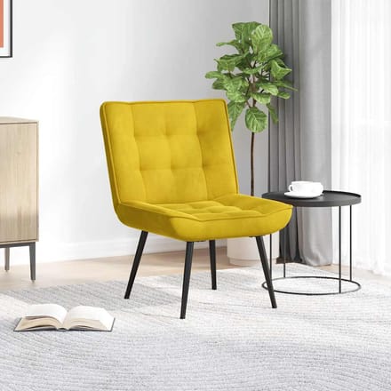 vidaXL - Relaxstoel - 64x74x84 - cm - fluweel - geel