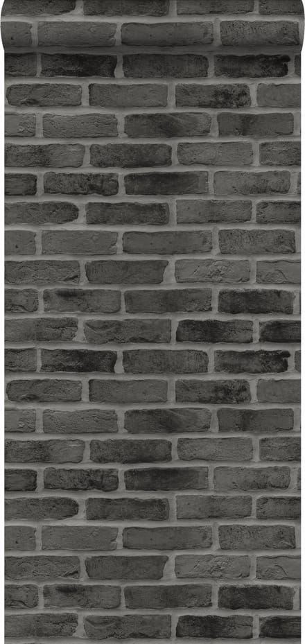 ESTAhome behang bakstenen zwart - 53 cm x 10.05 m - 139138