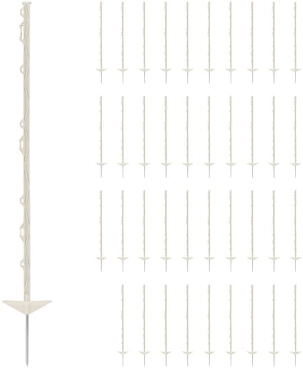 Wiesenfield Schrikdraadpalen - 103 cm - wit - 40 stuks 10280543