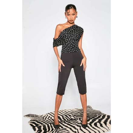 boohoo Dames Yoga Capribroek | Black | Maat: 16