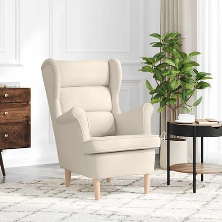 vidaXL - Fauteuil - 74x84x100 - cm - linnen - wit