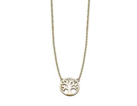 Ketting Levensboom Zilver Gold-Plated XN006G 42-45cm