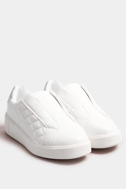 Yours Instapsneakers Met Doorgestikt Ontwerp In Een Extra Brede Pasvorm In Witsize 38EEE