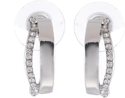 Behave - Oorbellen - Dames - Zilverkleur - Elegant - Met Steentjes