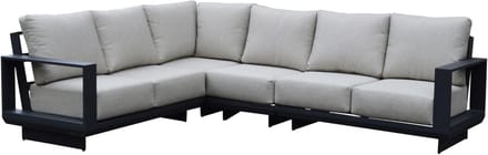 Avellino hoek loungeset 4 delig antraciet aluminium soft grey