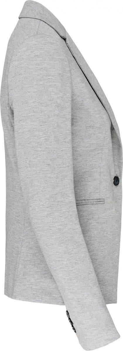 Kariban Damesjas van tricot K6133 - Light grey heather - 32 NL (34 FR)