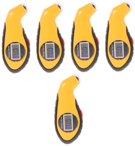 Bandenspanningsmeter Set - Bandenspanning Tester - Veilig Rijden - Handslinger Werking - 5 Stuks - Zwart