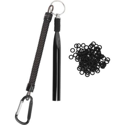 Aluminiumlegering Softbaits Visaccessoires Wacky Worm Rig Tool met 100 O-ringen Rood