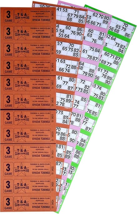 Bingo Tickets Set - 6000 Tickets, 12 Kaarten per Vel, 3 Pagina's - Professionele Kwaliteit