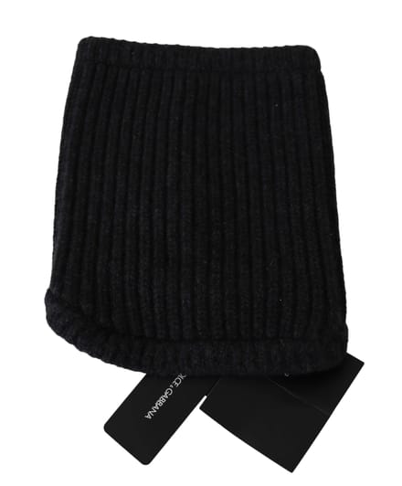 Dolce & Gabbana Zwarte Heren Balaclava Kasjmier Gebreide Nekwrap Hoed