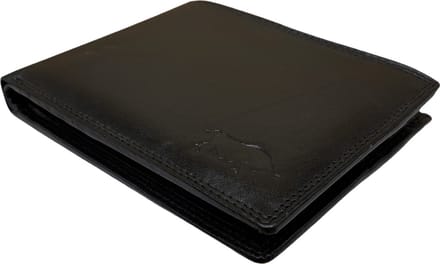Arrigo Billfold Portemonnee Heren Rundleer - Plat Model - Zwart Leer