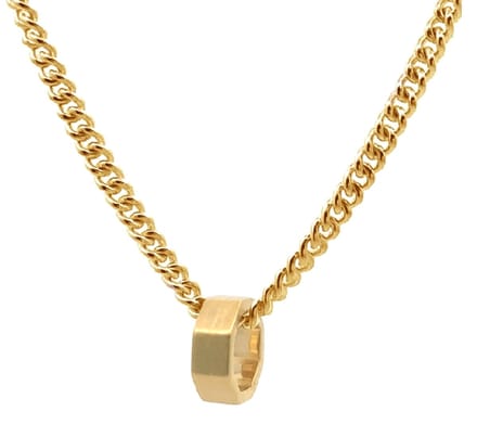 Lauren Sterk Amsterdam - ketting - hexagon bedel - verguld - extra coating