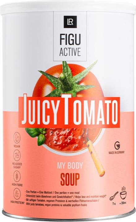 LR figuactive tomaten soep, juicy tomato soep bodymission, afslank