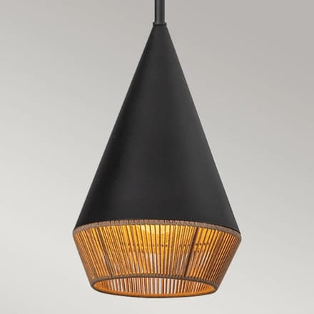 Alora Mood LED Hanglamp Daphne | 1X E27 Max 60W | Matte Black & Natural
