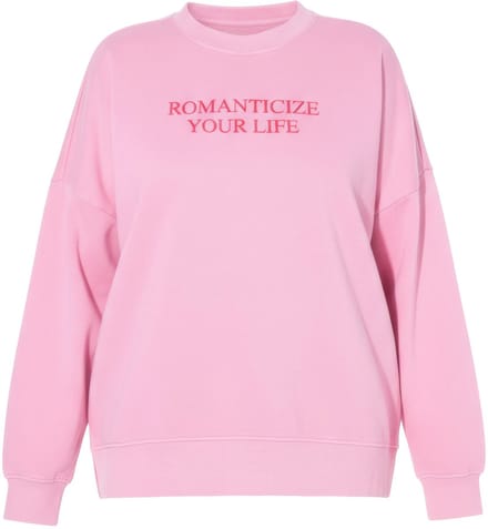 Studio Untold - Dames - Sweatshirt oversized statement acid wash - Roze - Maat 58+