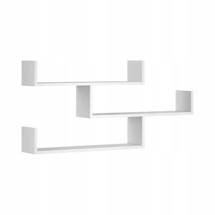 Bratex Trio 003 - Wandplank - 119 cm breed - Wit Mat - 3 Niveaus - Modern Design
