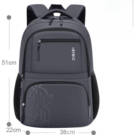 Een lichtgewicht en casual kinderschooltas voor basisschoolleerlingen met meerdere vakken grijze kleur