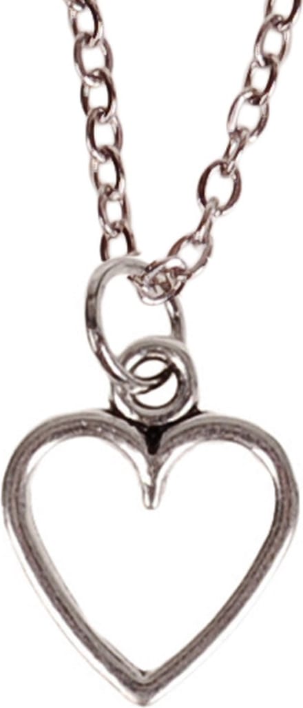 Ketting 55cm - Hangertje Hartje zilverkleurig 1,2cm