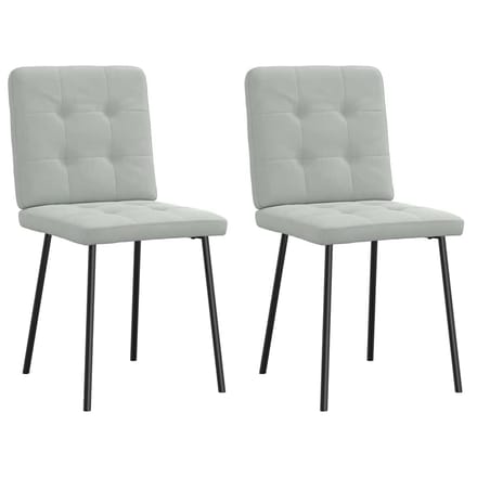 vidaXL - Eetkamerstoelen - 2 - st - fluweel - lichtgrijs