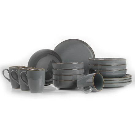 Asir - Dinerset - eetset - servies (16 stuks) - Grijs