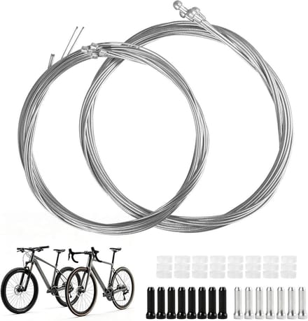 Fiets Schakelkabel Set - Universele Kabels - Fiets Onderhoud - Compleet met Hulzen - 1 Meter - Zilver