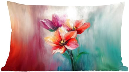 Sierkussens - Kussentjes Woonkamer - 60x40 cm - Tulpen - Lichtreflecties - Kleurverloop