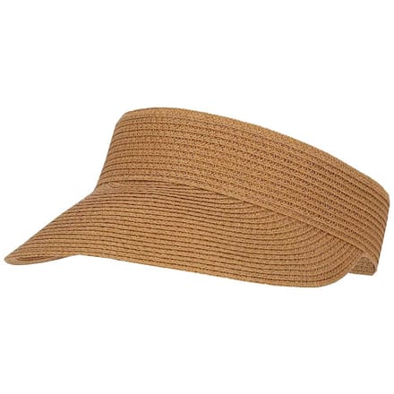 Zonneklep Dames - One Size - Gevlochten papier - Camel