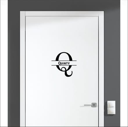 Deursticker Met Naam -  Quinty - Zwart