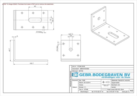 Gb Hoekanker zwaar 65 x 105 x 60 x 4mm SV 07246