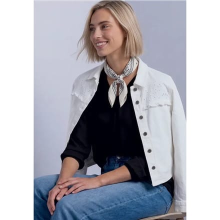 Shirt met lange mouwen, V-hals en mix van texturen
