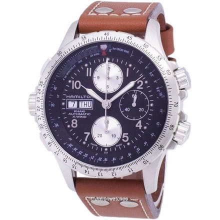 Hamilton Khaki X-Wind Automatic Chronograph H77616533 Heren horloge zwart