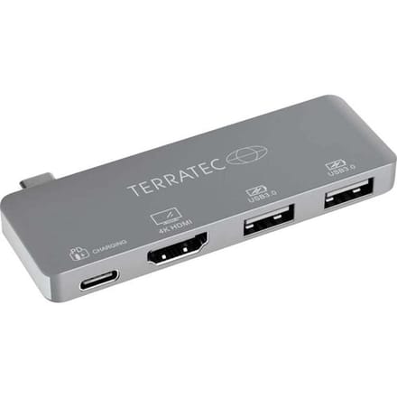 Terratec Connect C4 USB-C Docking station - Adapter USB-C - HDMI 4K - 2x USB3.0 - 1 x USB-C PD Passthrough oplaadpoort