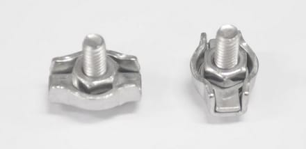 Staaldraadklem. simplex. 2mm. RVS-A4. 2 stuks. Deltafix.