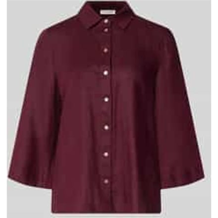 relaxed fit linnen blouse met 3/4-mouw