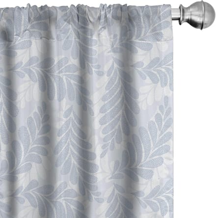 ABAKUHAUS Voorhangen – 2x75x175 cm – Mikrofaser – Blauw-Wit
