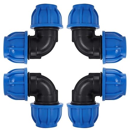Cosensi - Water Pipe Elbow Adapter - Quick-Connect Fitting - 4Pcs - PE Plastic - Water Purifiers - Hoog transportvermogen - Geschikt voor drinkwater