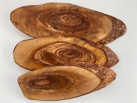 Borrelplank  - olijfhout - 3 stuks (36, 40 en 45 cm)