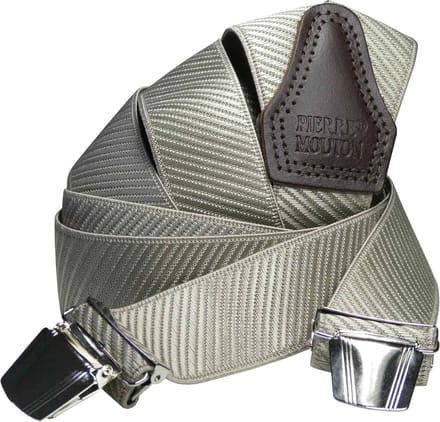 Pierre Mouton Monaco Bretel - Bretels - Volwassenen - Heren - Beige - 120cm - 3 brede clips - M - L