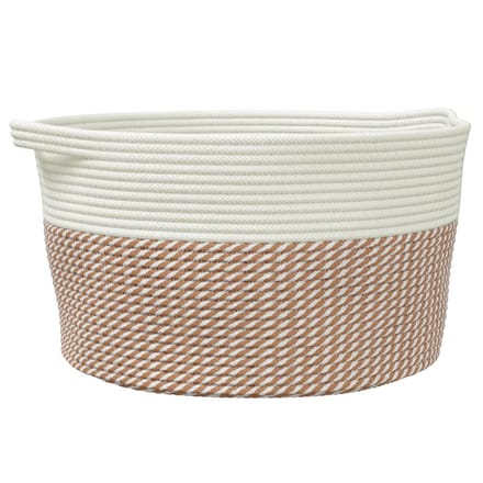 vidaXL - Opbergmand - Ø - 40x25 - cm - katoen - bruin - en - wit