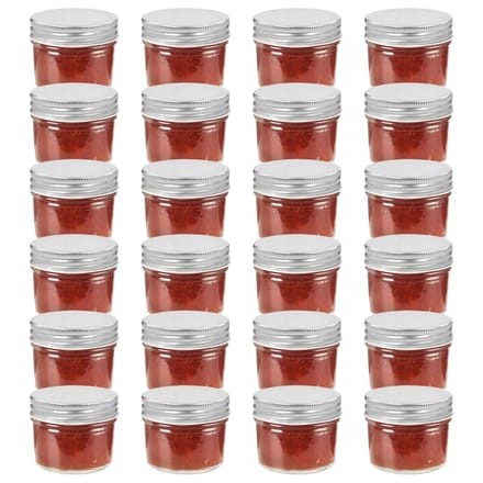 vidaXL - Jampotten - met - zilverkleurige - deksels - 24 - st - 110 - ml - glas