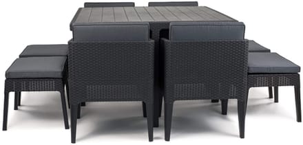 Keter - Columbia tuinset 5 stuks - Wicker - Antraciet