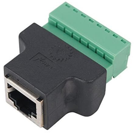 RJ45 Schroefklemadapter voor CCTV en DVR - Ethernet Verbindingsstuk (1 stuk)