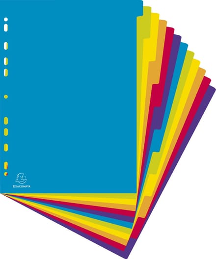 Exacompta 15x Campus® Tabbladen in PP met onbedrukte tabs- 12 tabs - A4 maxi - Doorschijnend - 3812E