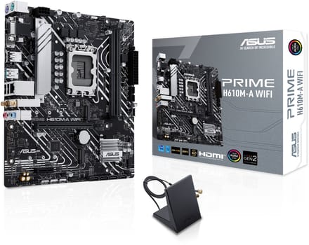 ASUS PRIME H610M-A WIFI - Moederbord - Micro-ATX - Socket LGA1700 - DDR5 - Realtek audio CODEC - Realtek 1G LAN
