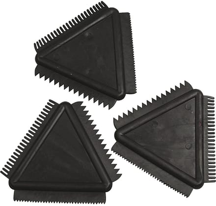 Structuurkam van rubber, afm 9 cm, zwart, 3 stuk/ 1 doos
