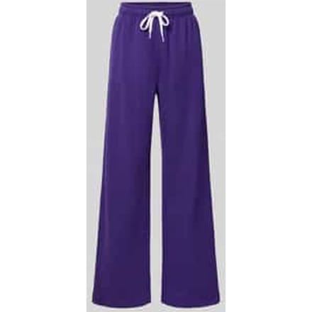 Wide leg sweatbroek van katoenmix met gestikt logo