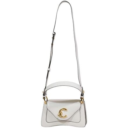 COCCINELLE Leren handtas schoudertas C-Me Calf Handbag Pearl crème