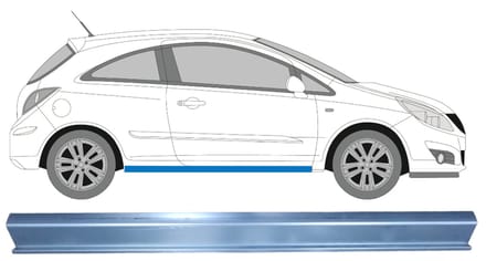 Reparatie dorpel voor Opel Corsa D 2006-2015 / Links = Rechts (symmetrisch)